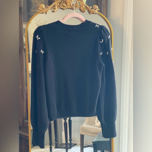 Cami NYC 100% Merino Wool Lulie Sweater With Crystal Bow Details - Picture 12 of 14